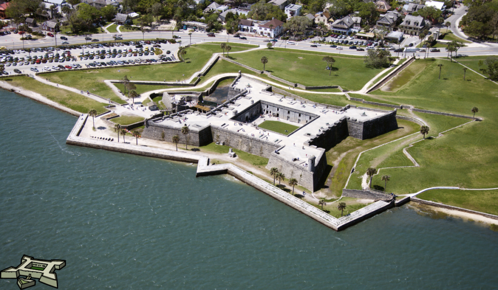 A whole view of Castillo de San Marcos National Monument