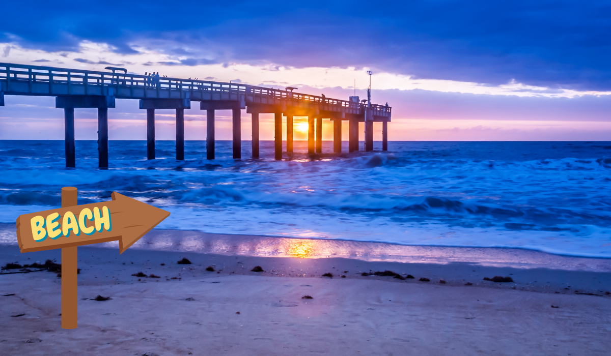 Fishing Pier in St. Augustine Beach, one of the best beaches in St. Augustine, Florida.